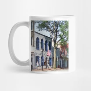 Alexandria VA - Street With American Flag Mug